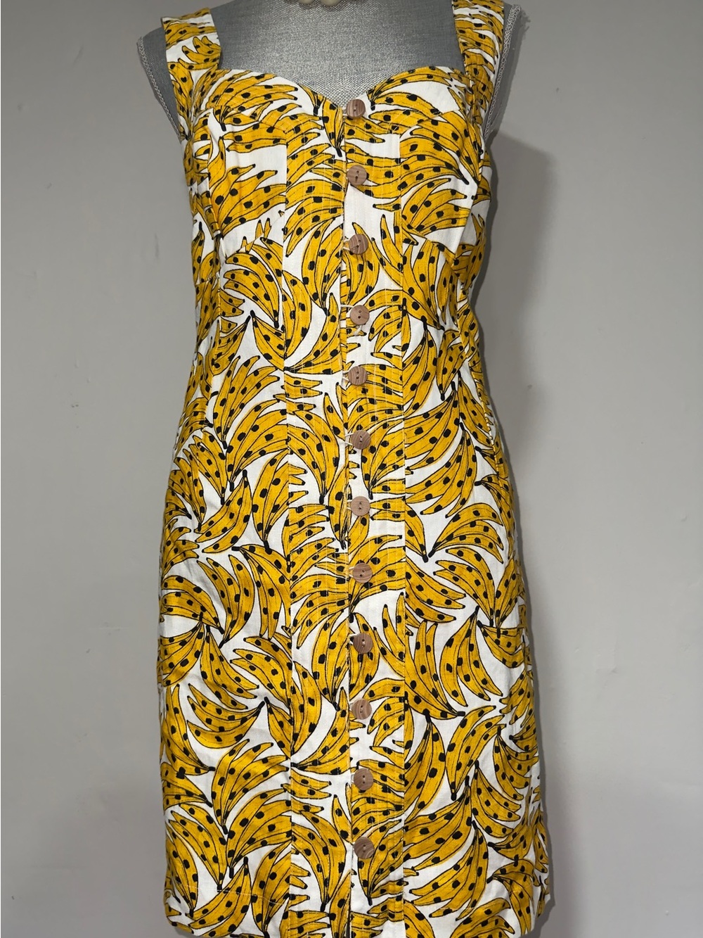 FARM Rio Yellow Printed Button-Front Mini Dress - Picture 3 of 4